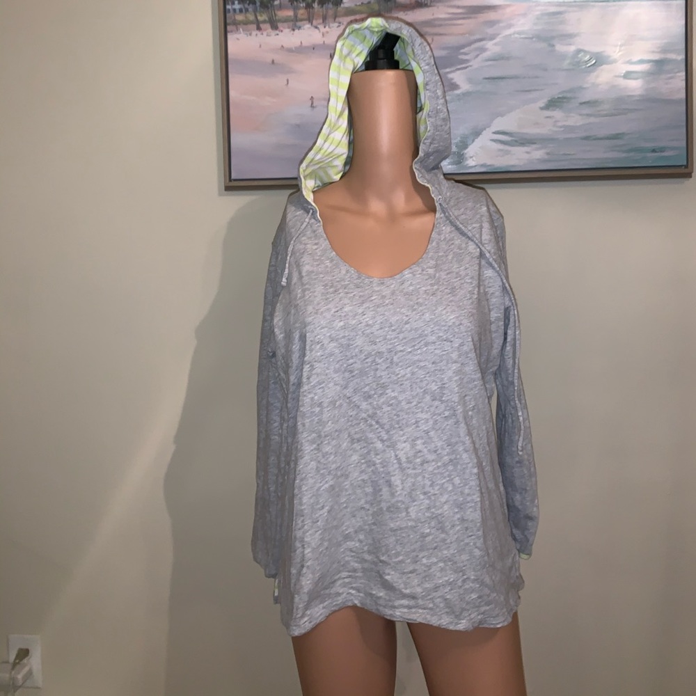 Yellow Striped & Gray Hoodie size S - Picture 2 of 8